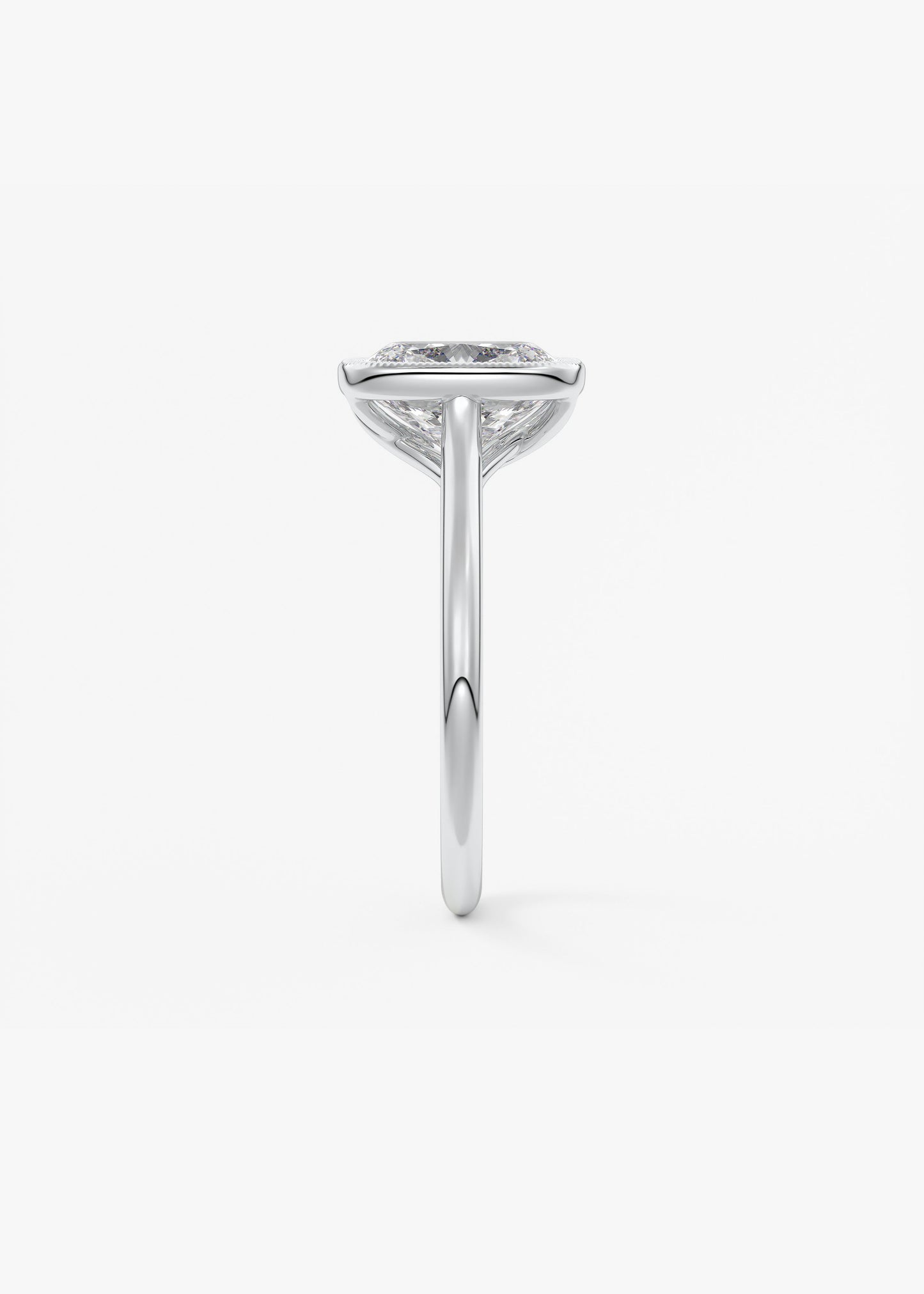 Elongated Cushion Milgrain Bezel Lab Grown Diamond Engagement Ring