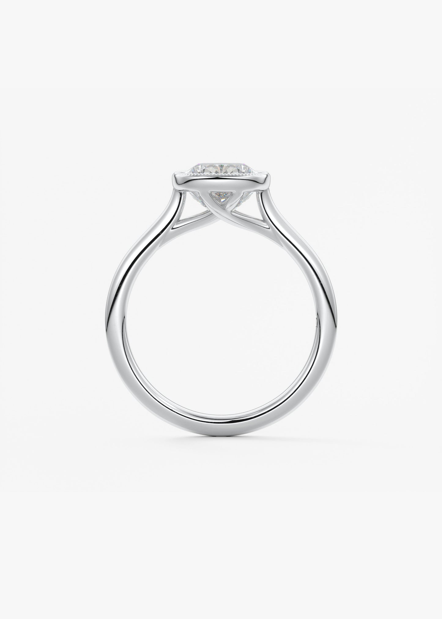 Elongated Cushion Milgrain Bezel Lab Grown Diamond Engagement Ring