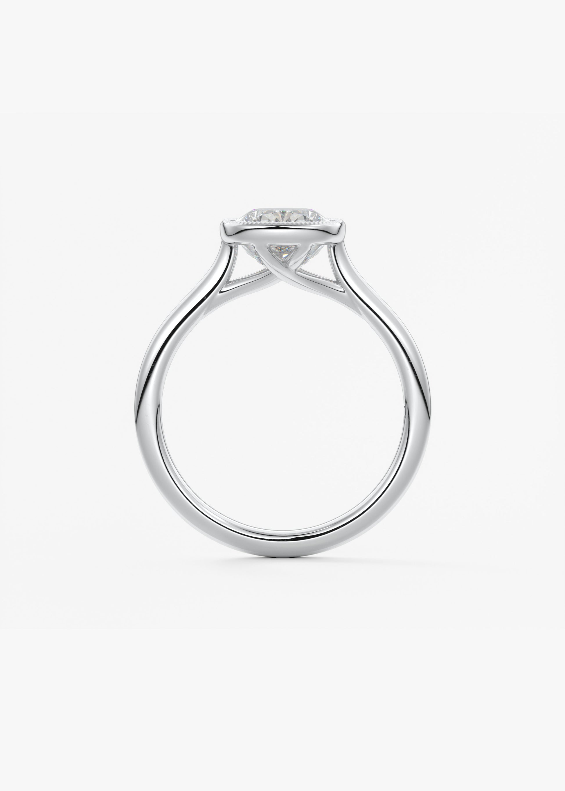 Elongated Cushion Milgrain Bezel Lab Grown Diamond Engagement Ring