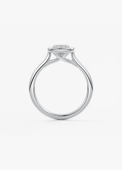 Elongated Cushion Milgrain Bezel Lab Grown Diamond Engagement Ring