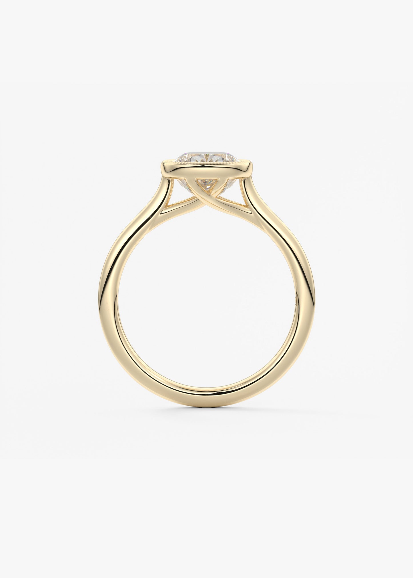 Elongated Cushion Milgrain Bezel Lab Grown Diamond Engagement Ring