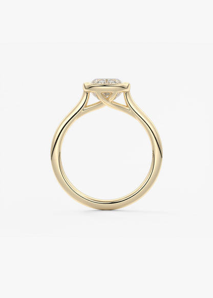 Elongated Cushion Milgrain Bezel Lab Grown Diamond Engagement Ring