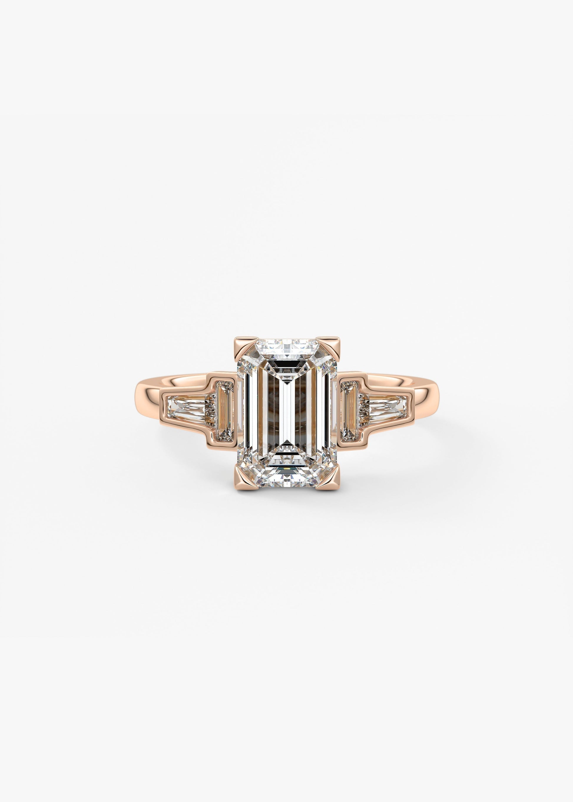 Emerald Five Stones Lab Grown Diamond Engagement Ring