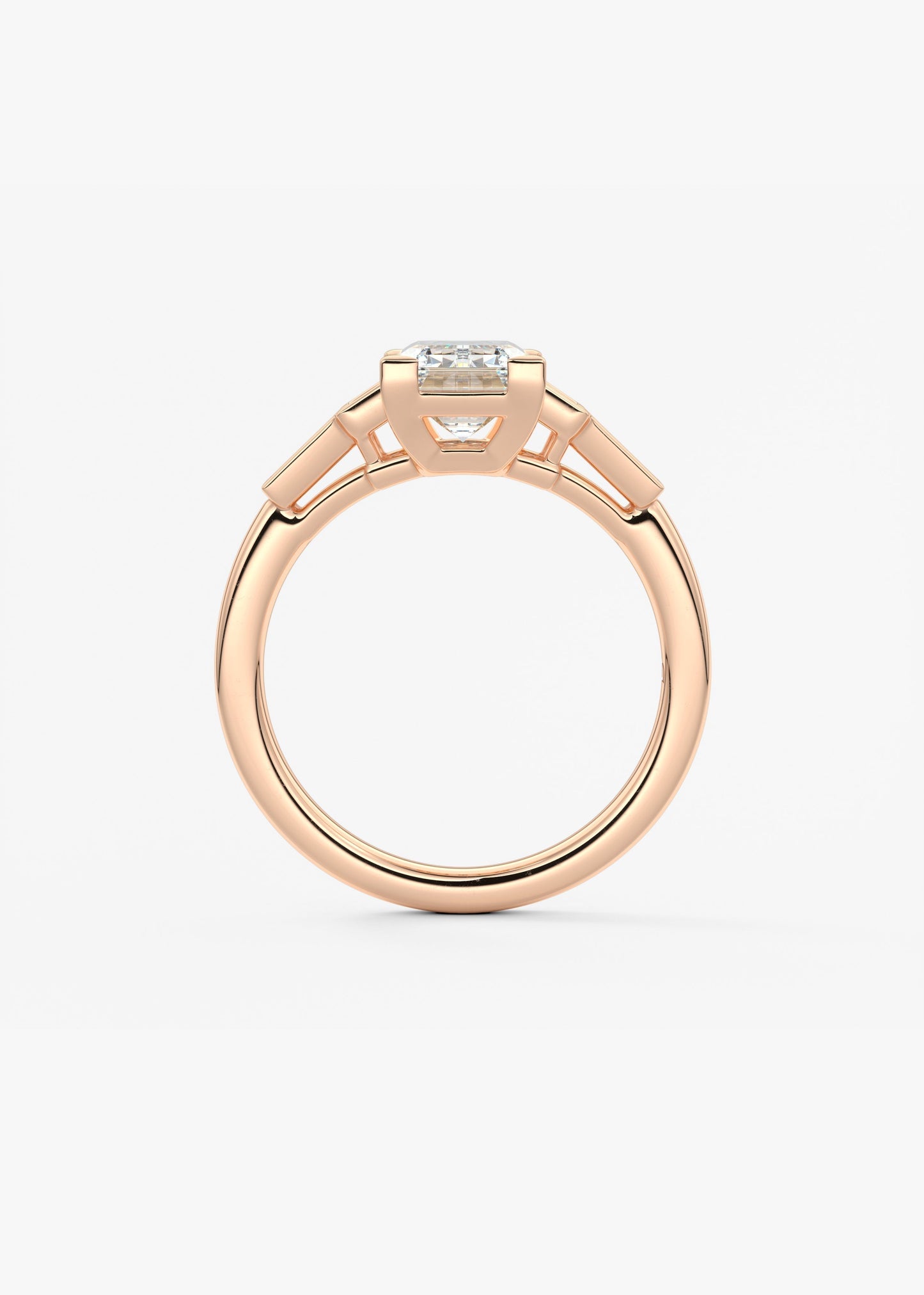 Emerald Five Stones Lab Grown Diamond Engagement Ring