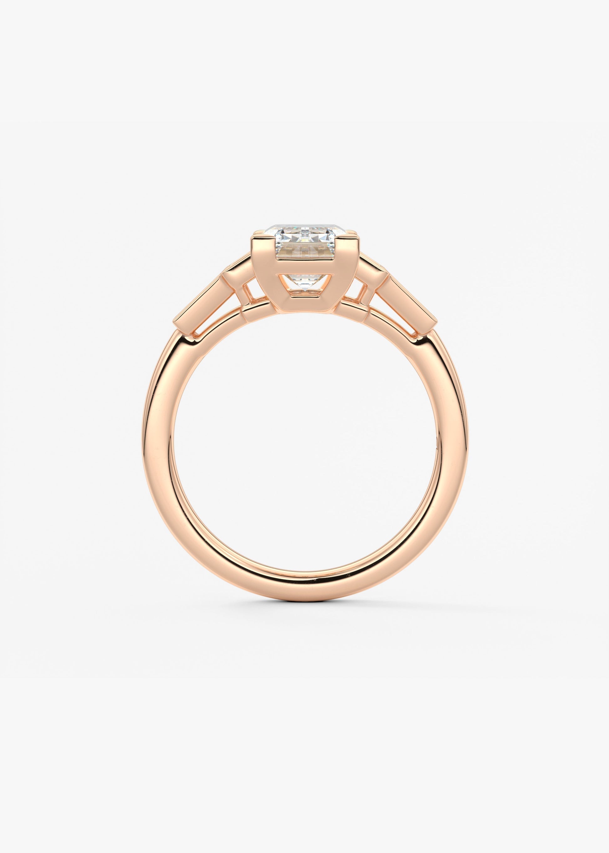 Emerald Five Stones Lab Grown Diamond Engagement Ring