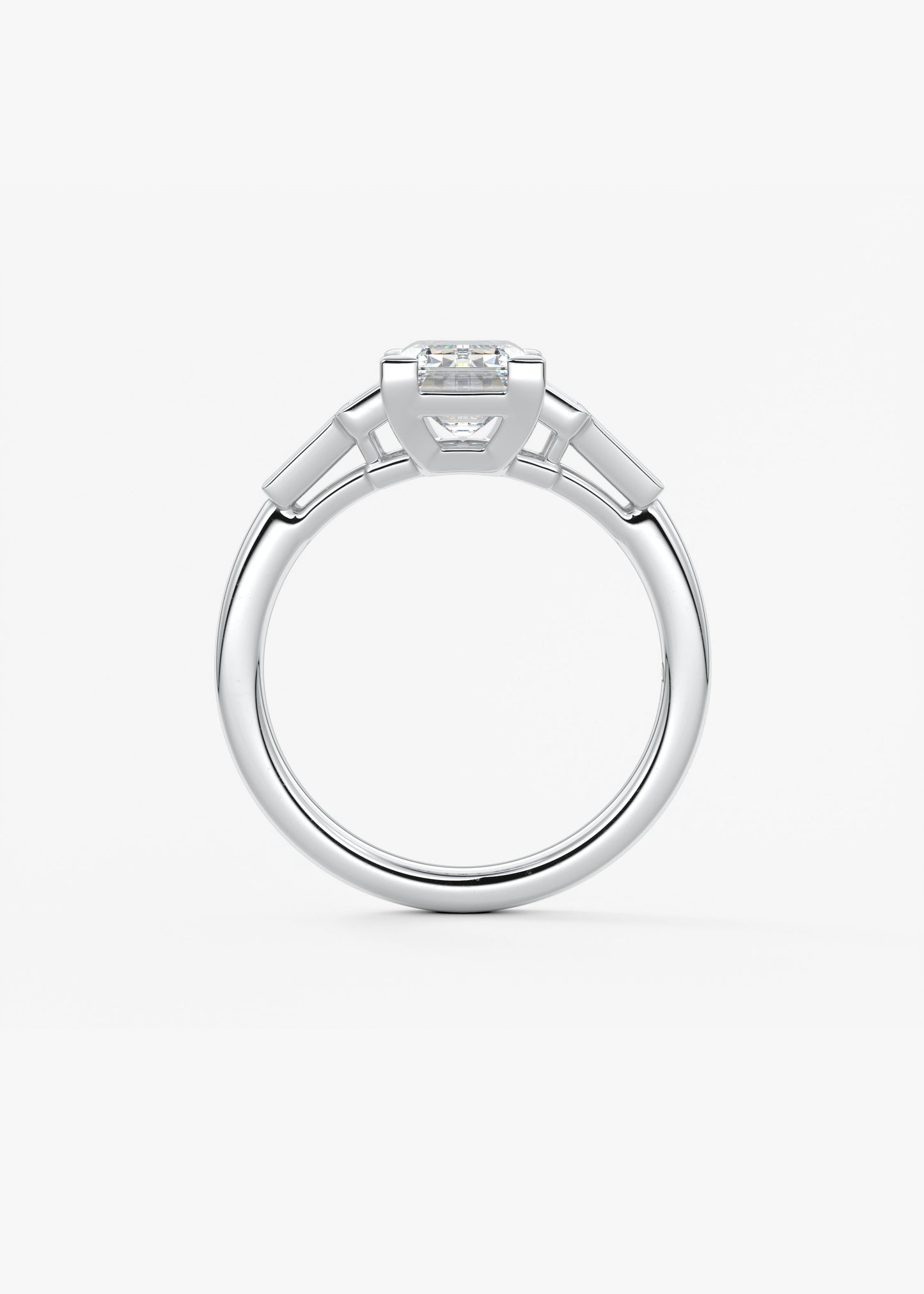 Emerald Five Stones Lab Grown Diamond Engagement Ring