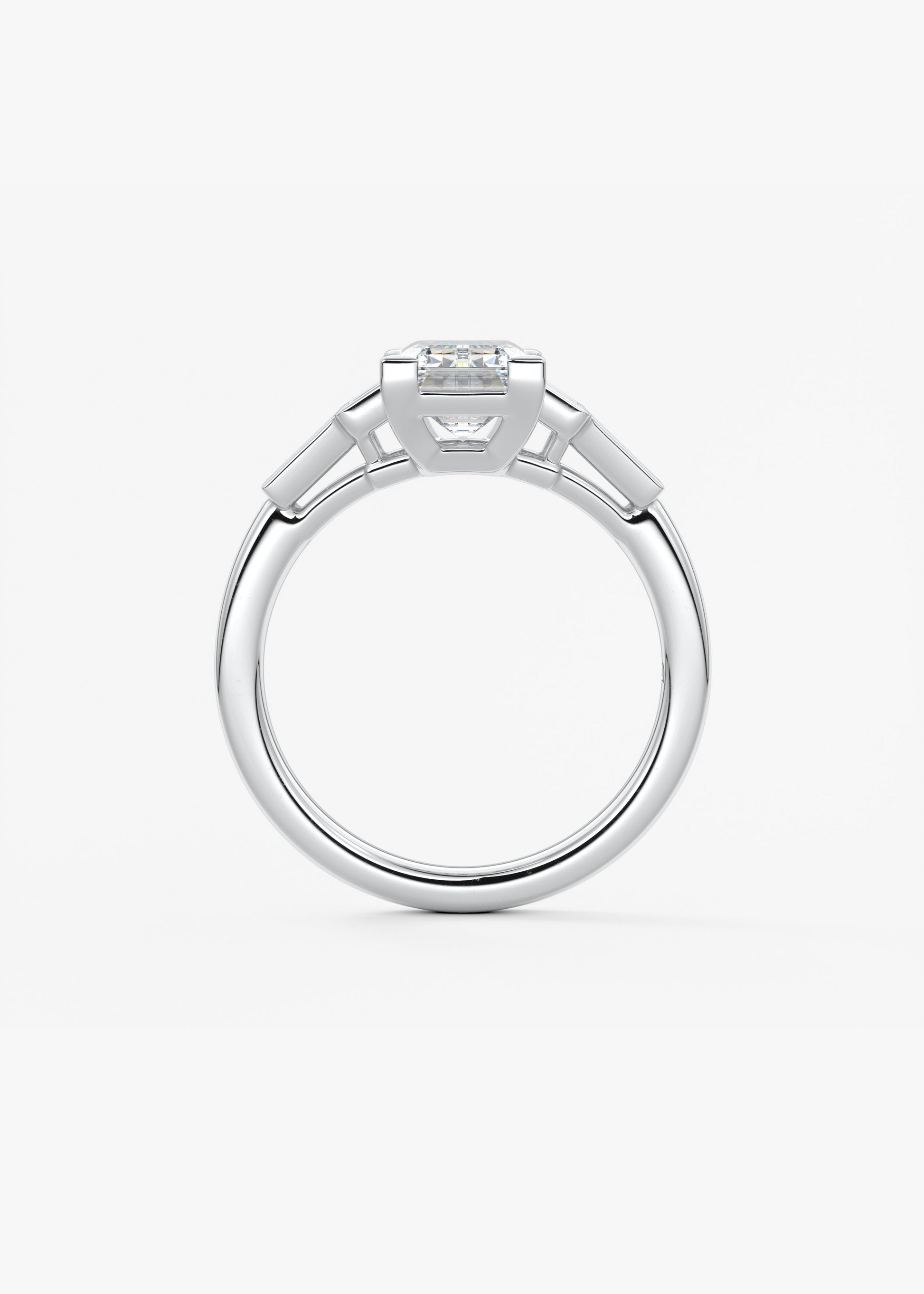 Emerald Five Stones Lab Grown Diamond Engagement Ring