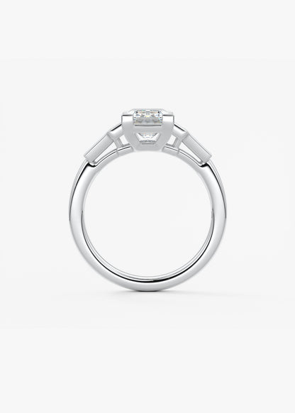 Emerald Five Stones Lab Grown Diamond Engagement Ring