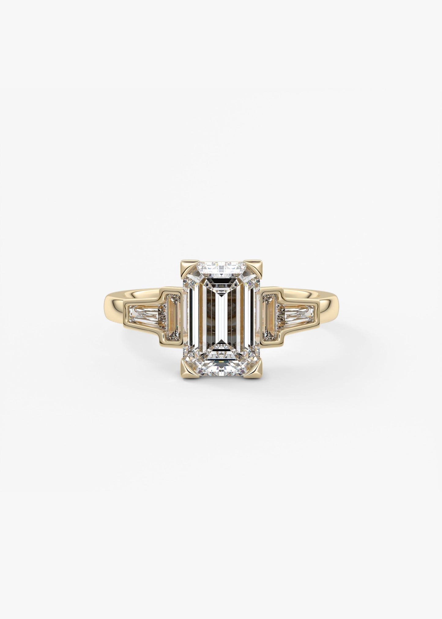 Emerald Five Stones Lab Grown Diamond Engagement Ring