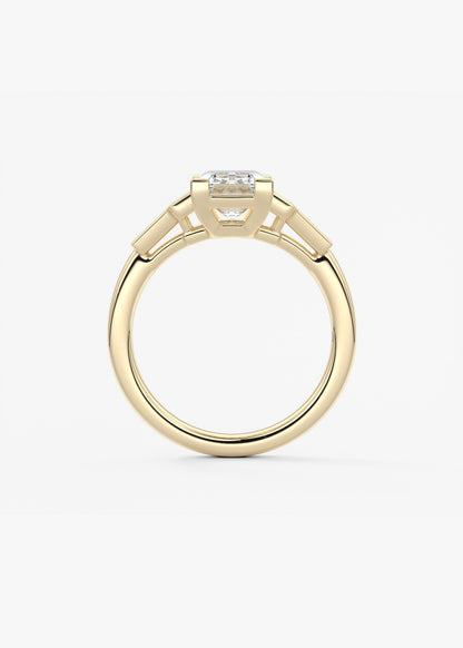 Emerald Five Stones Lab Grown Diamond Engagement Ring