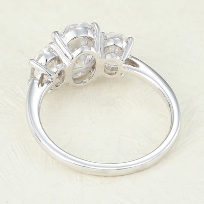 Oval Three Stone Lab-Grown Diamond Engagement Ring