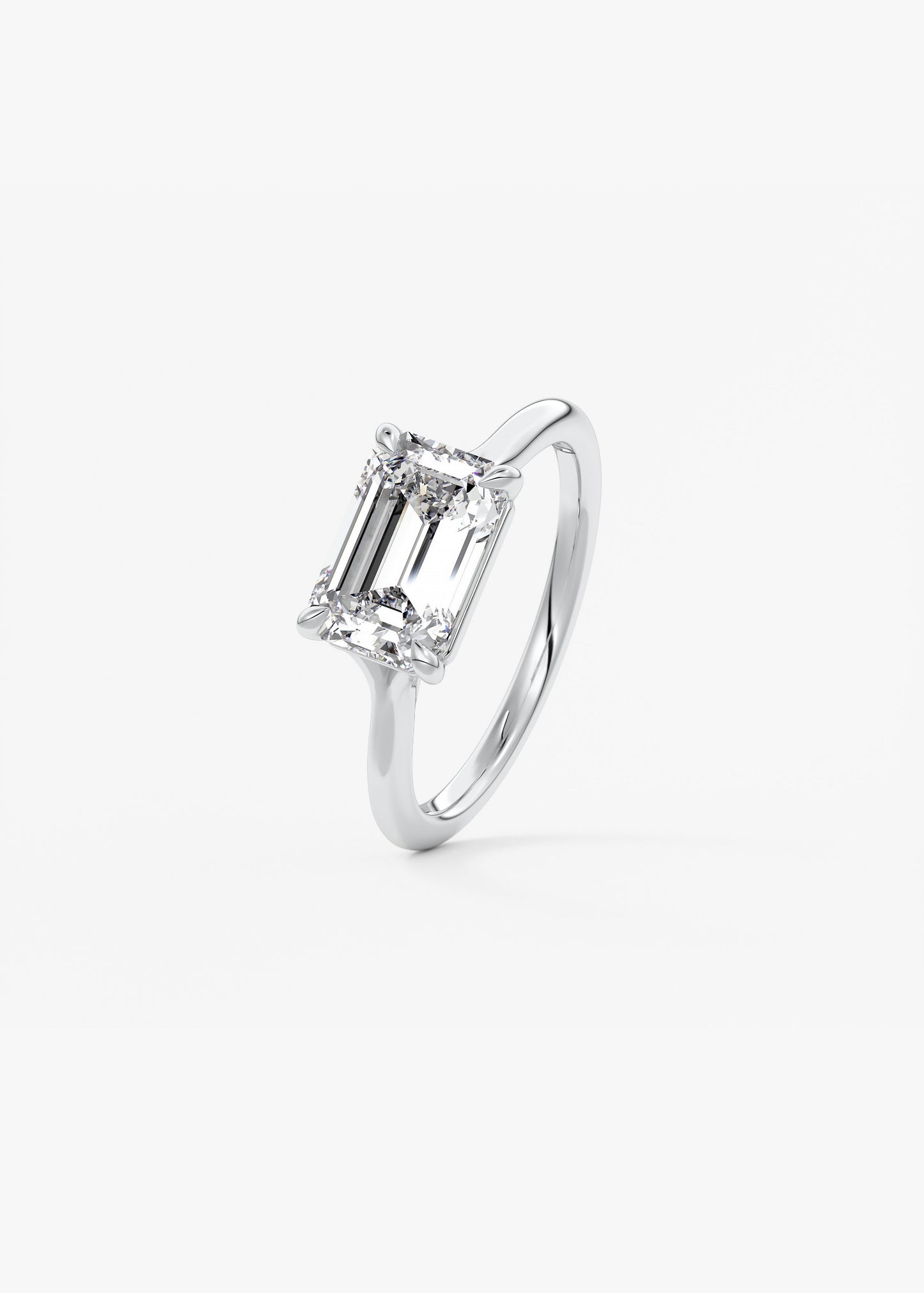 Emerald East West Split Shank Lab Grown Diamond Engagement Ring