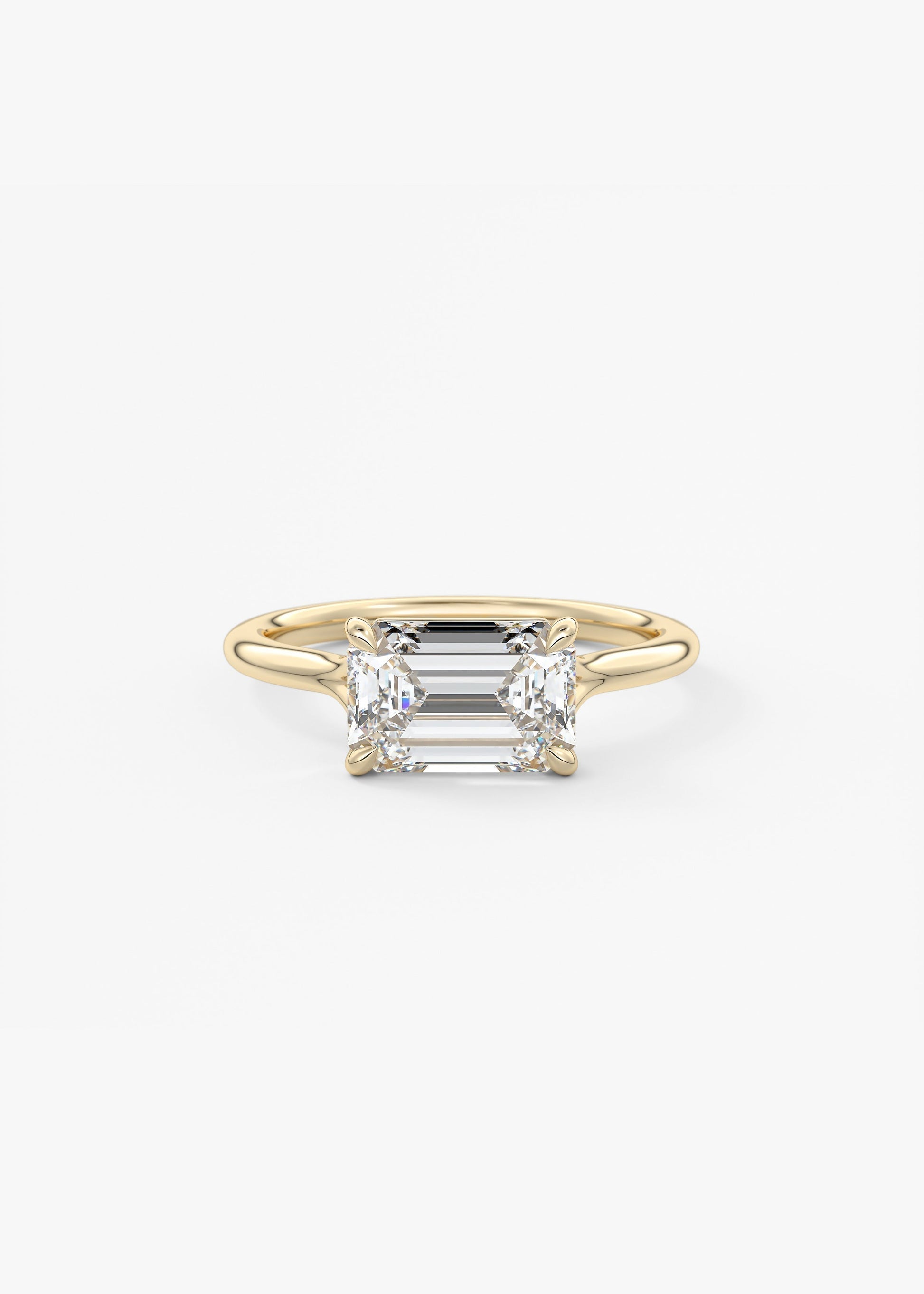 Emerald East West Split Shank Lab Grown Diamond Engagement Ring