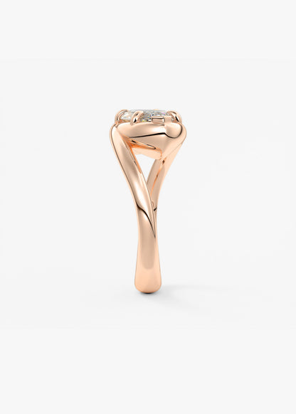 Marquise Swirl Solitaire Lab Grown Diamond Engagement Ring