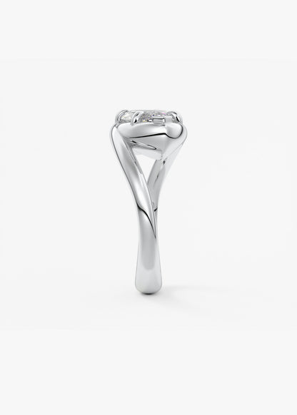 Marquise Swirl Solitaire Lab Grown Diamond Engagement Ring