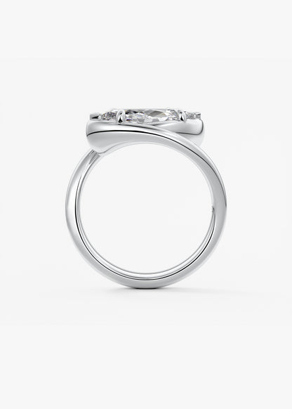 Marquise Swirl Solitaire Lab Grown Diamond Engagement Ring