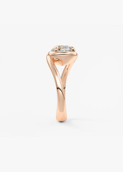 Pear Swirl Solitaire Lab Grown Diamond Engagement Ring