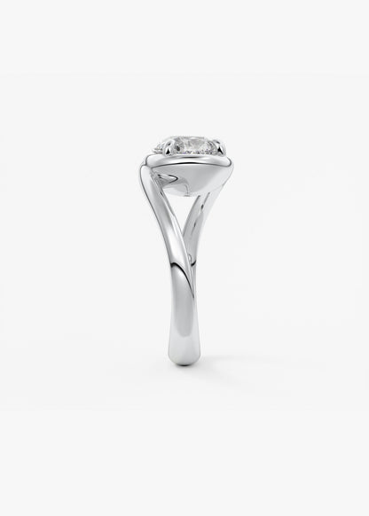 Pear Swirl Solitaire Lab Grown Diamond Engagement Ring