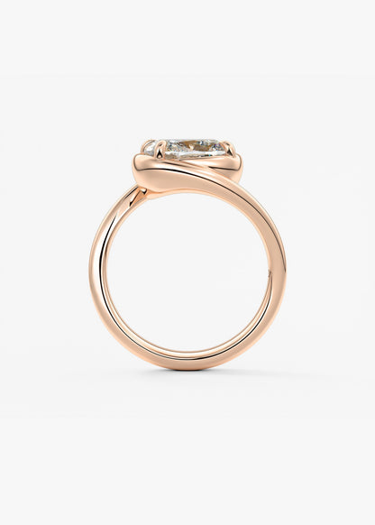 Cushion Swirl Solitaire Lab Grown Diamond Engagement Ring