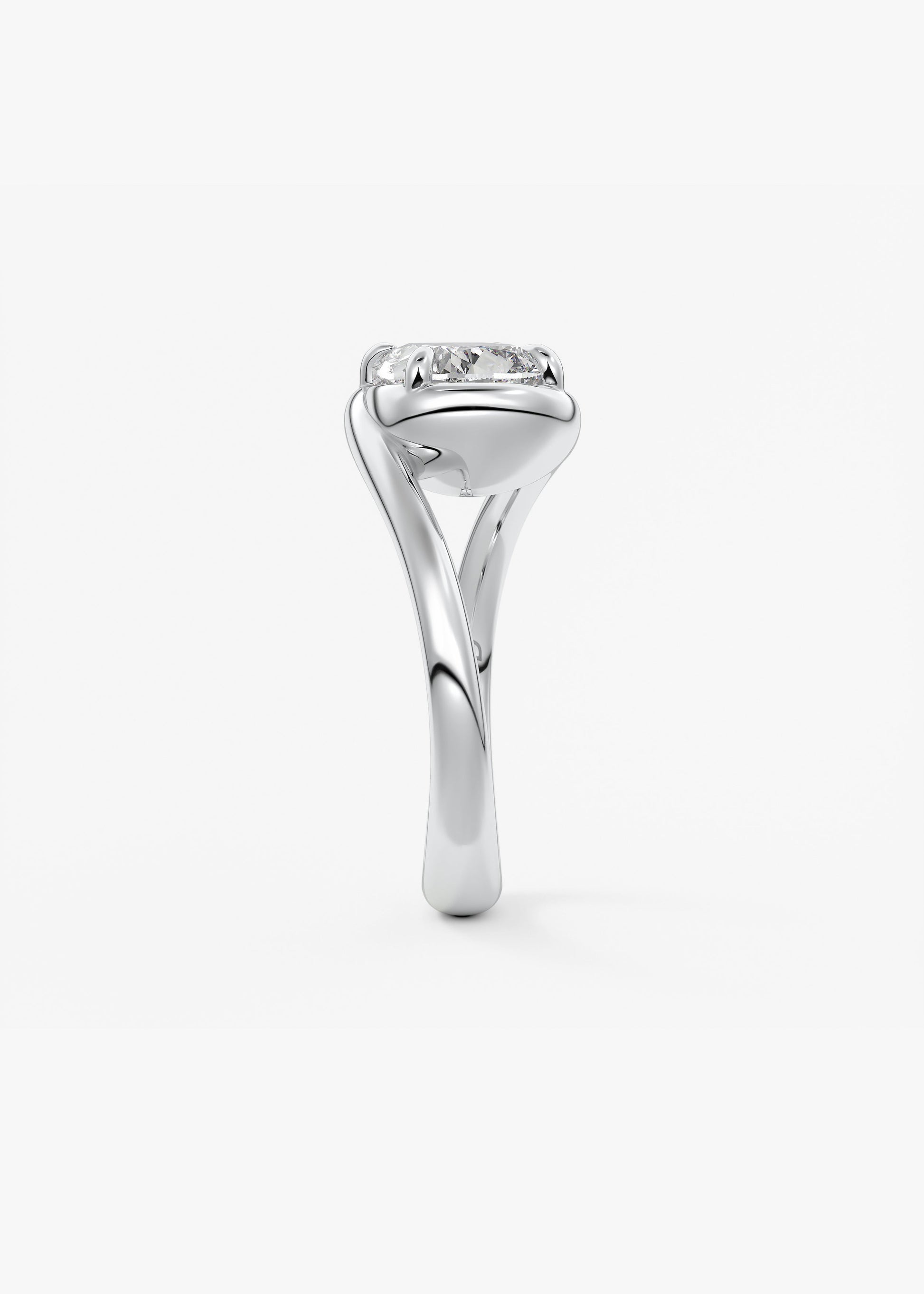Cushion Swirl Solitaire Lab Grown Diamond Engagement Ring