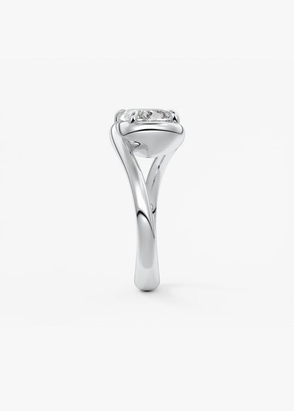 Cushion Swirl Solitaire Lab Grown Diamond Engagement Ring