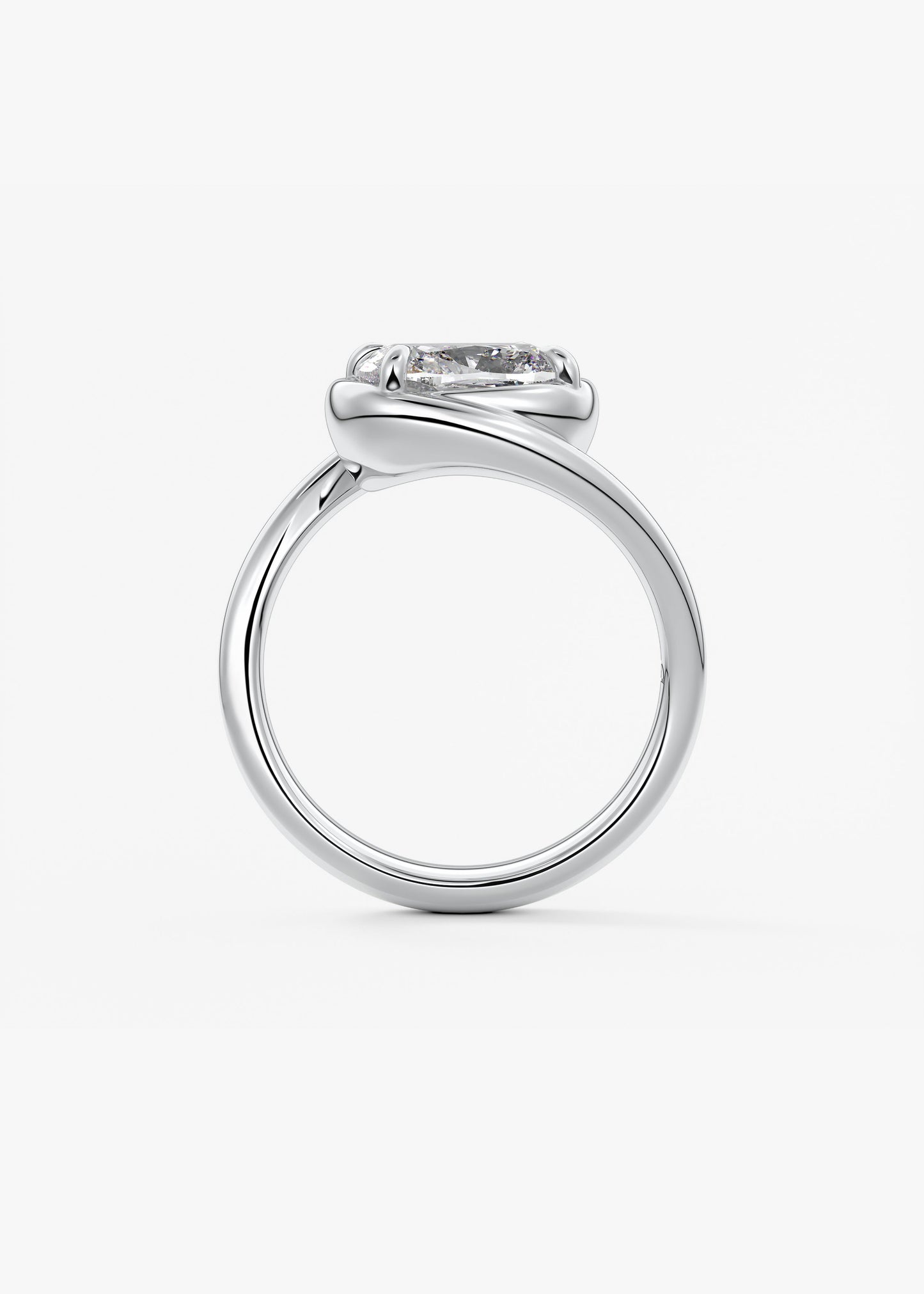 Cushion Swirl Solitaire Lab Grown Diamond Engagement Ring