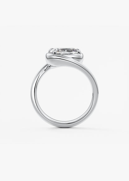 Cushion Swirl Solitaire Lab Grown Diamond Engagement Ring
