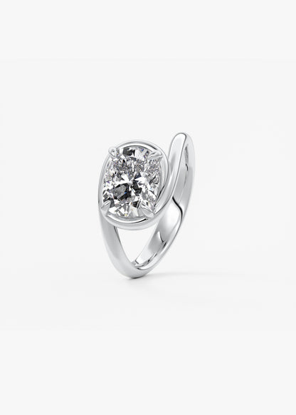 Cushion Swirl Solitaire Lab Grown Diamond Engagement Ring