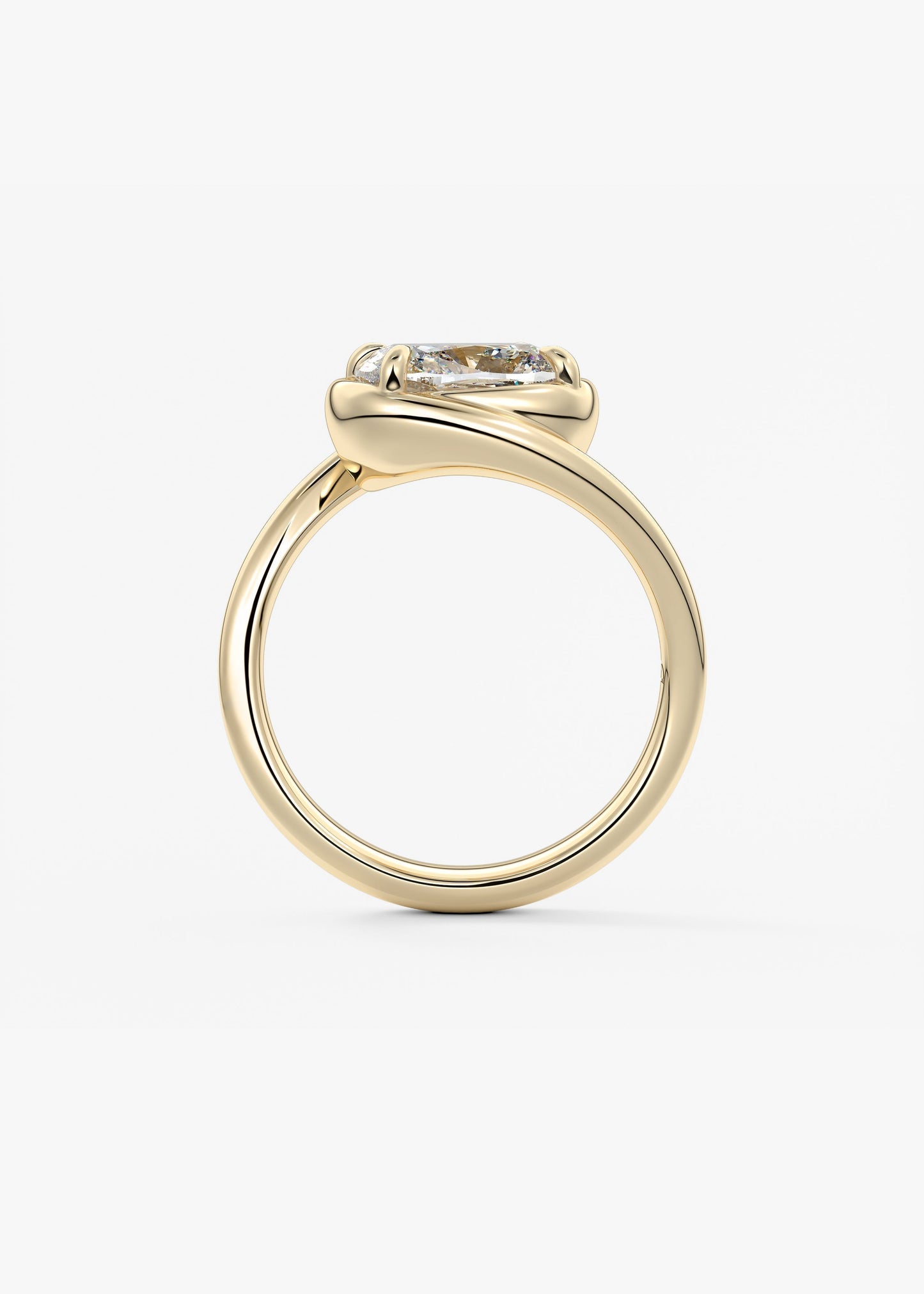Cushion Swirl Solitaire Lab Grown Diamond Engagement Ring