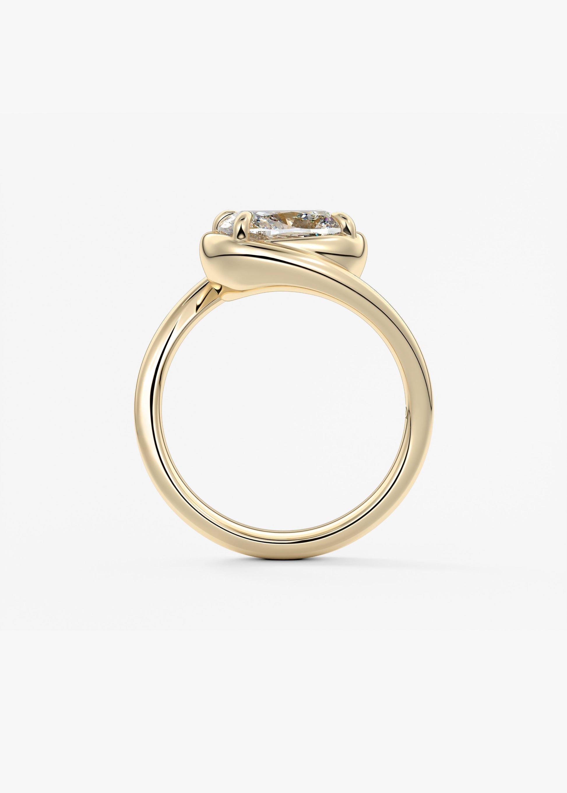 Cushion Swirl Solitaire Lab Grown Diamond Engagement Ring