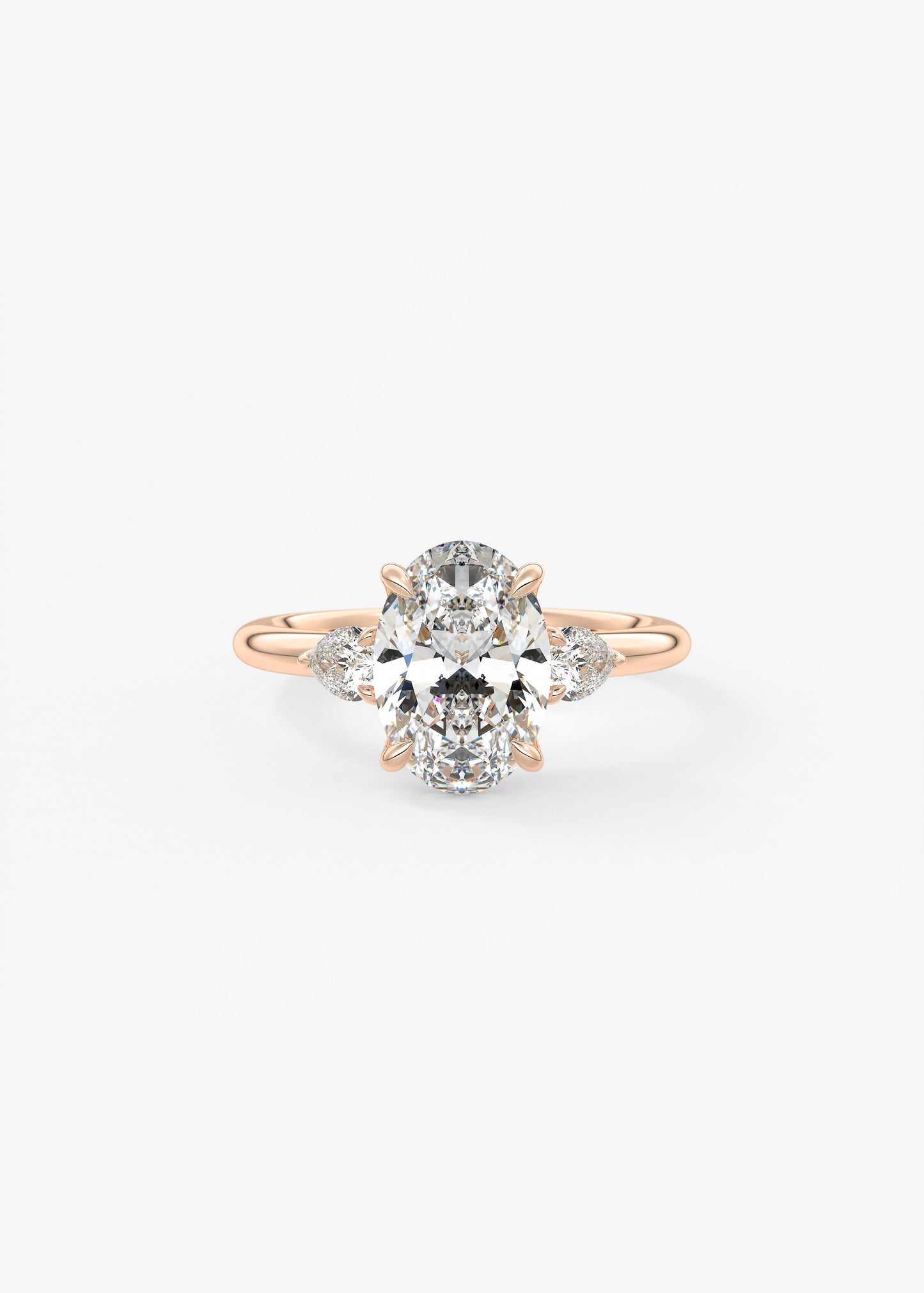 Oval Three Stone Lab Grown Diamond Engagement Ring