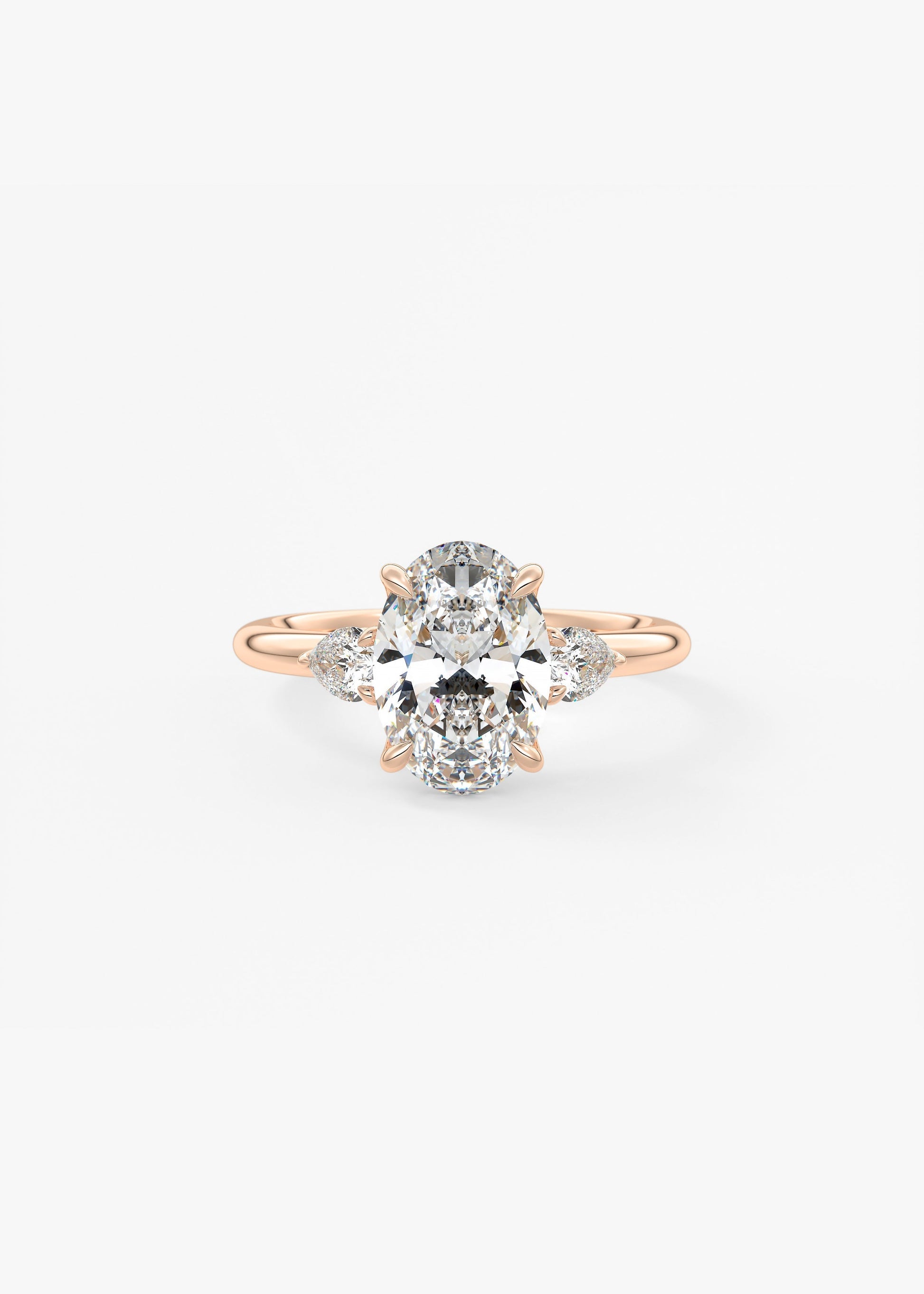 Oval Three Stone Lab Grown Diamond Engagement Ring