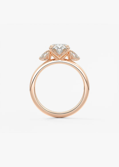 Oval Three Stone Lab Grown Diamond Engagement Ring