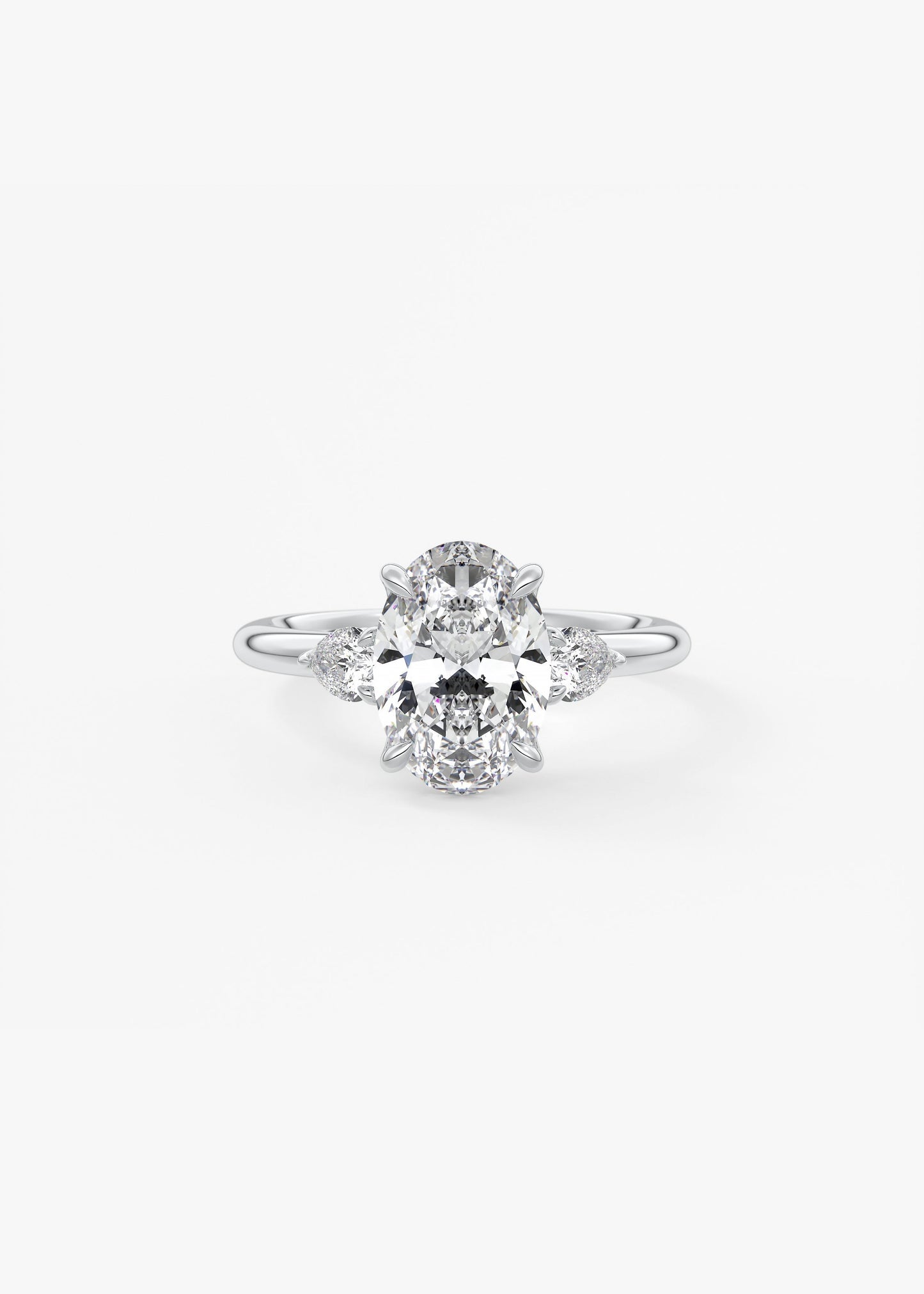 Oval Three Stone Lab Grown Diamond Engagement Ring