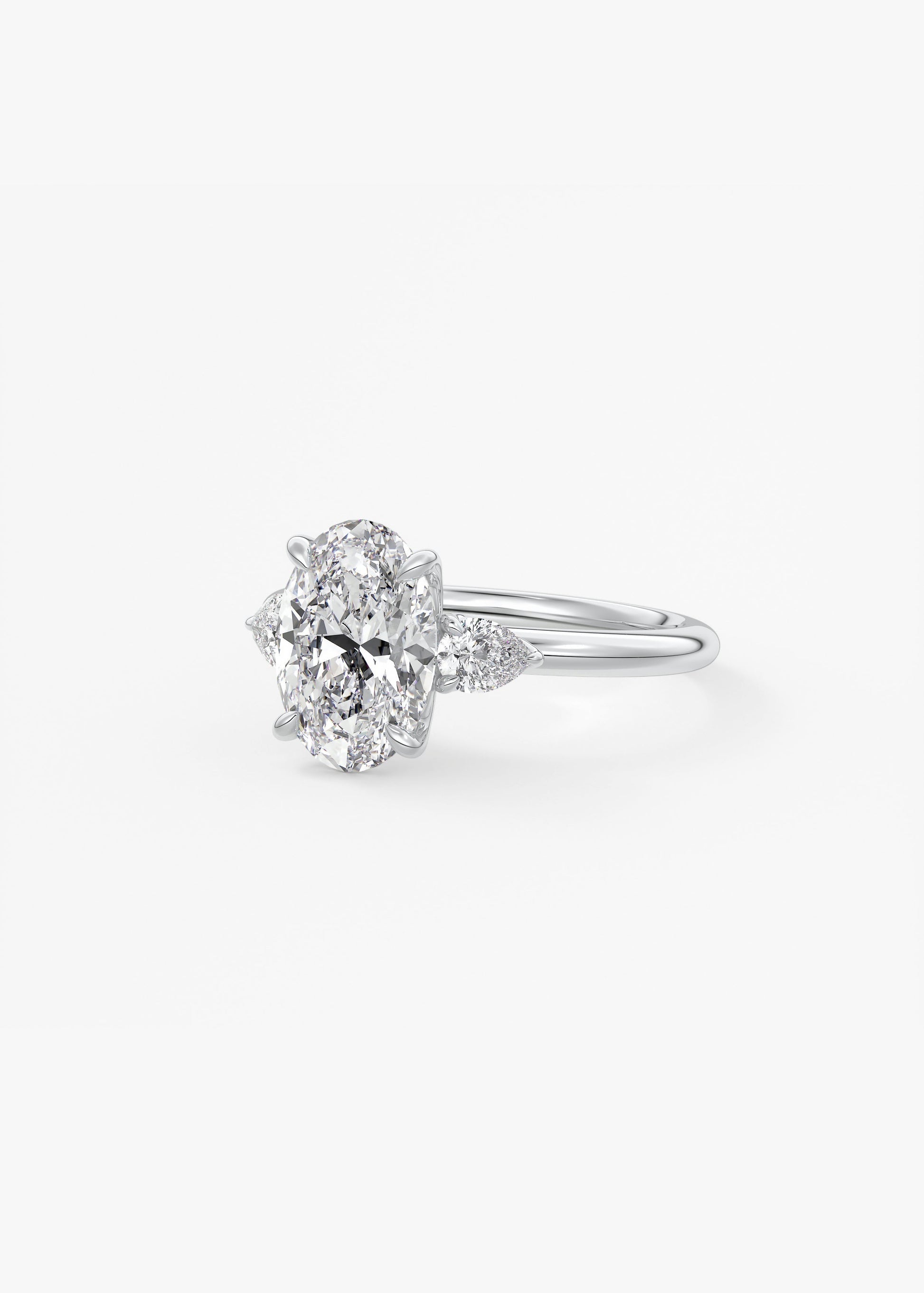 Oval Three Stone Lab Grown Diamond Engagement Ring