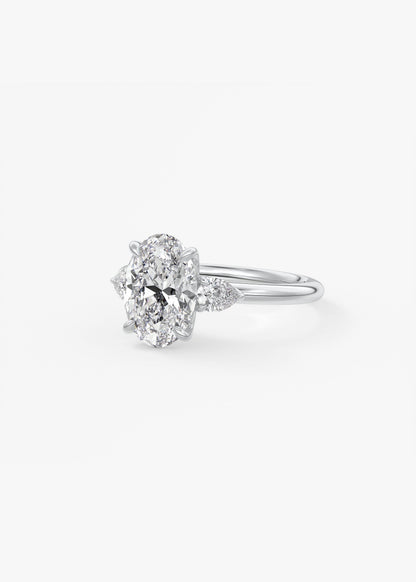 Oval Three Stone Lab Grown Diamond Engagement Ring