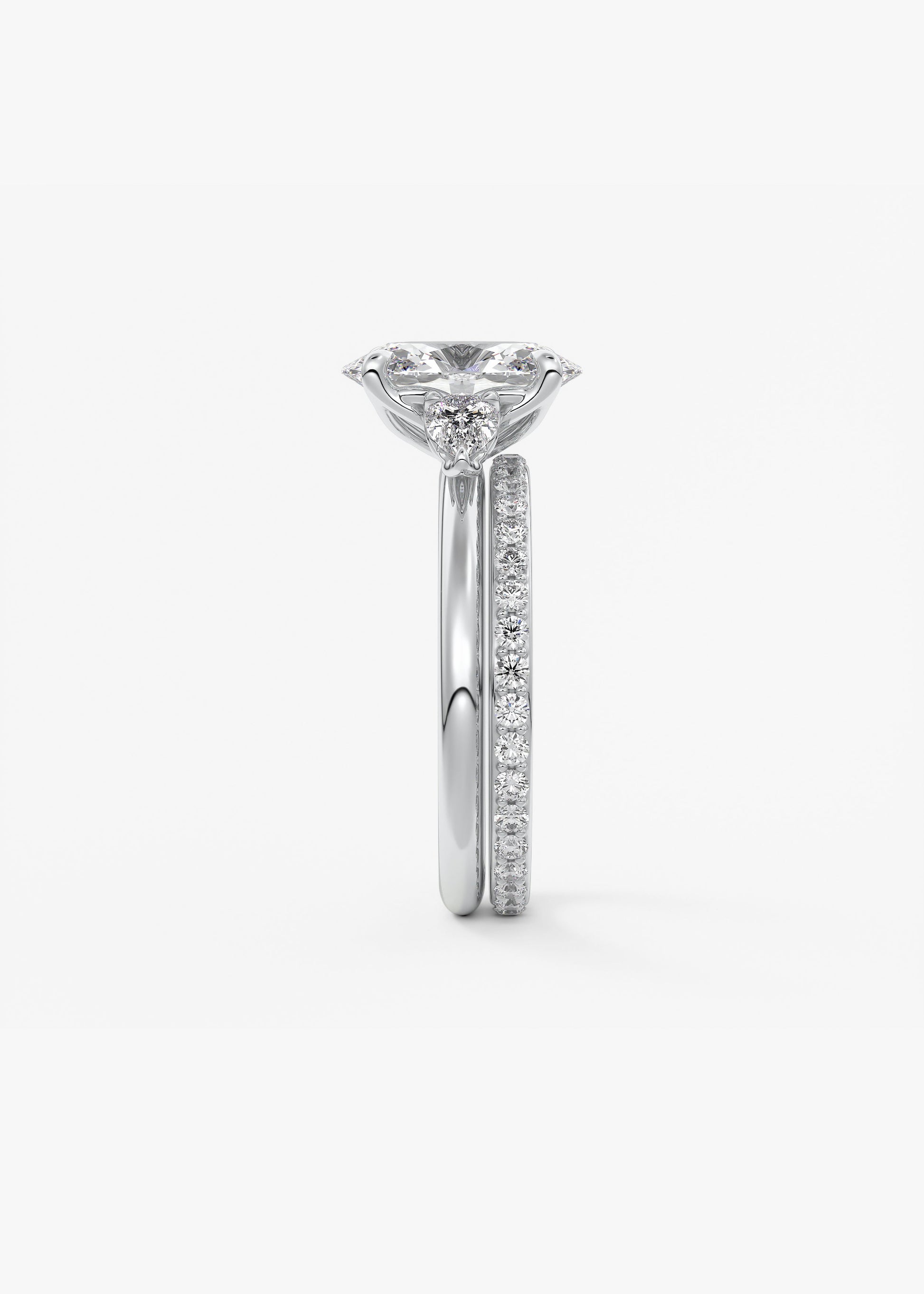 Oval Three Stone Lab Grown Diamond Engagement Ring
