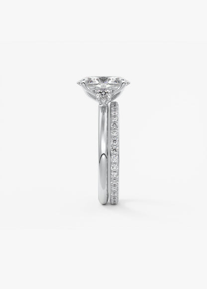 Oval Three Stone Lab Grown Diamond Engagement Ring