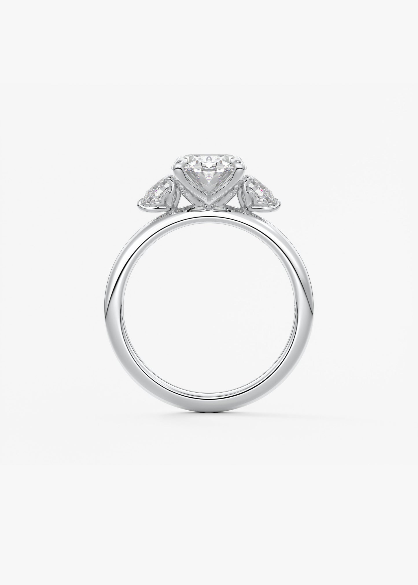 Oval Three Stone Lab Grown Diamond Engagement Ring