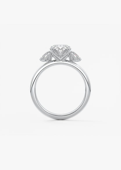 Oval Three Stone Lab Grown Diamond Engagement Ring