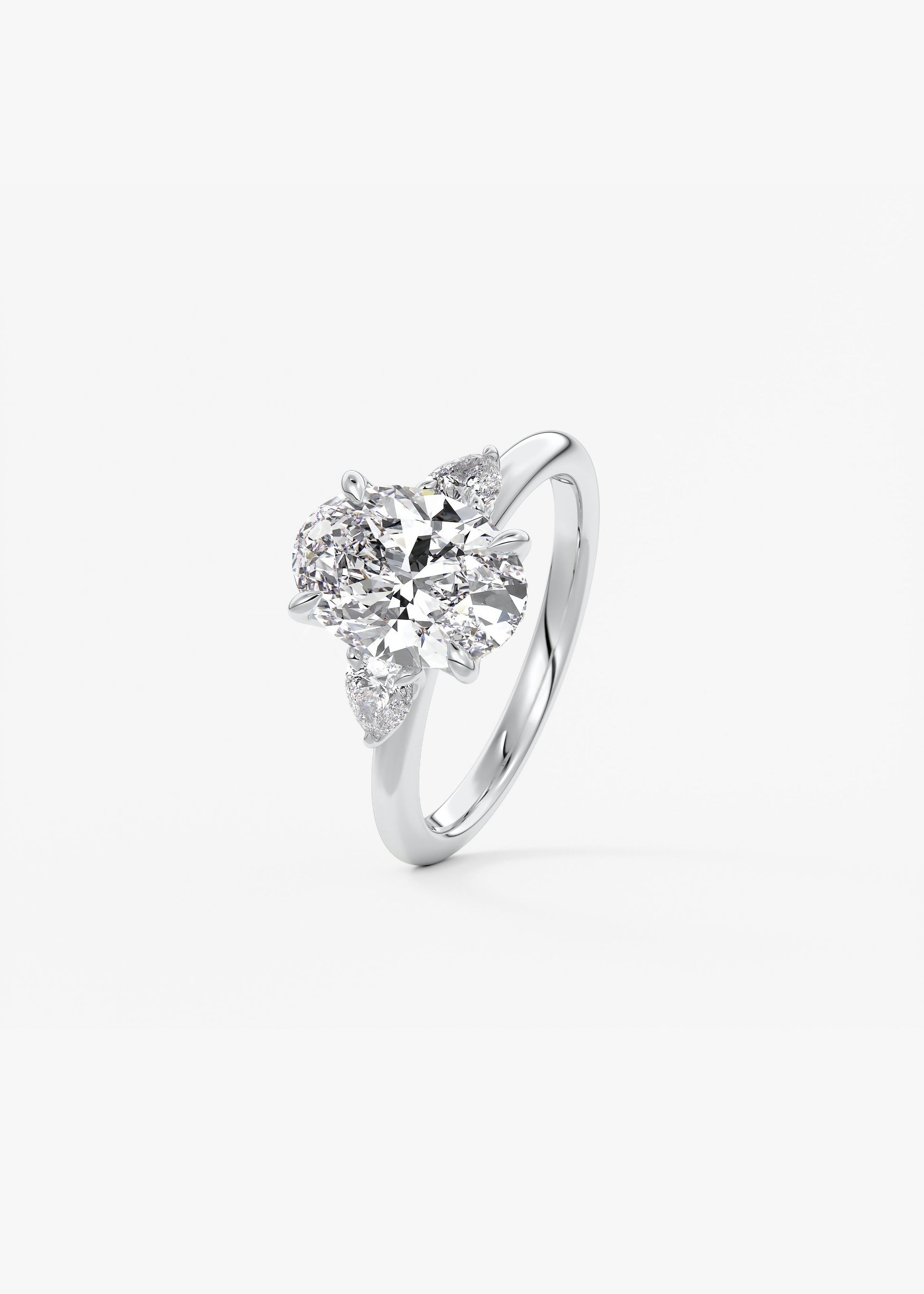 Oval Three Stone Lab Grown Diamond Engagement Ring