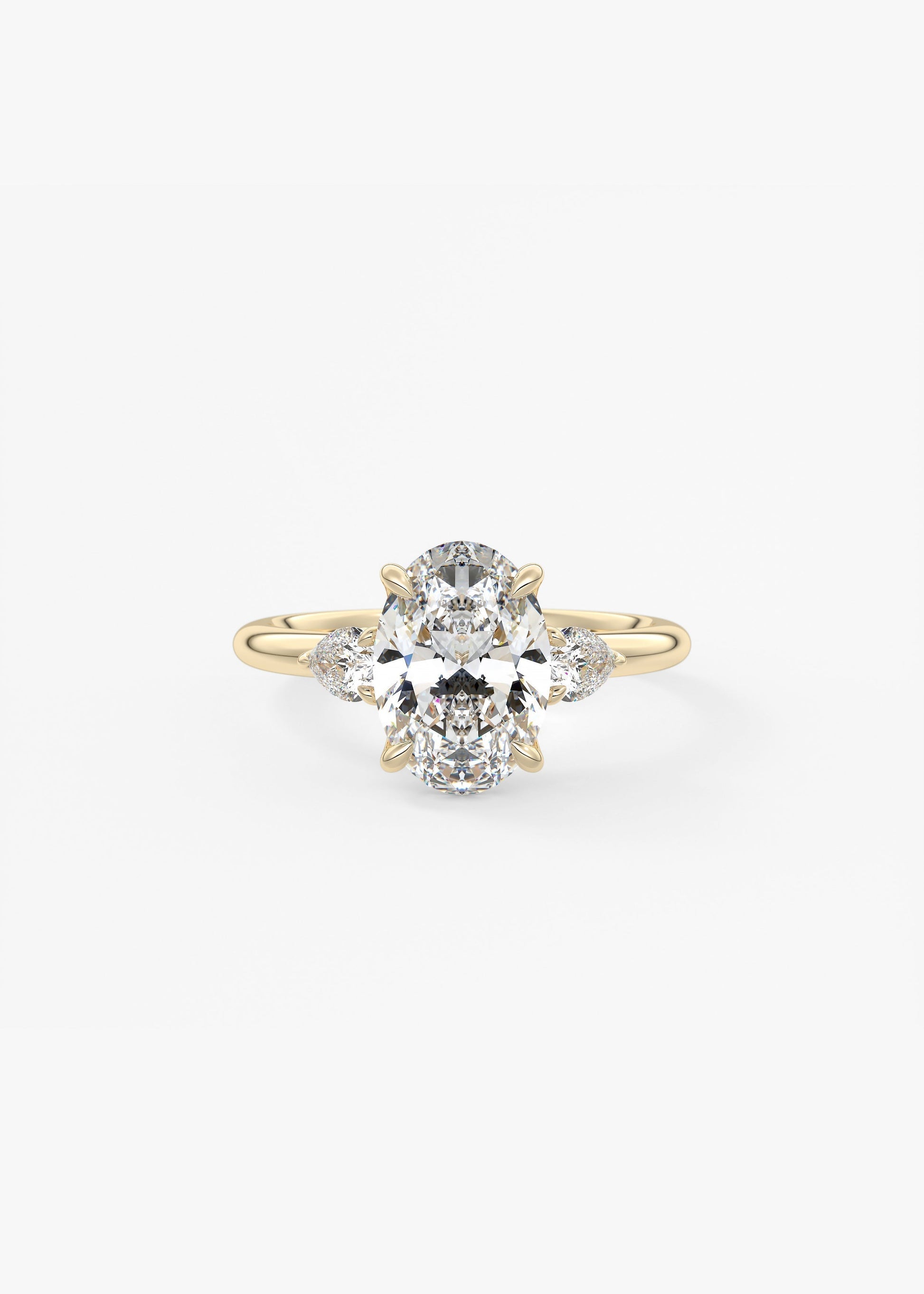 Oval Three Stone Lab Grown Diamond Engagement Ring