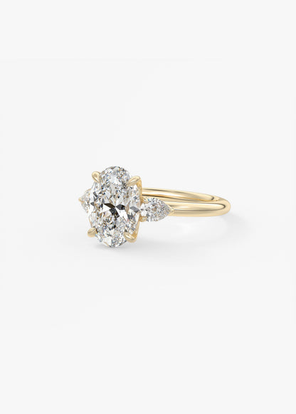 Oval Three Stone Lab Grown Diamond Engagement Ring