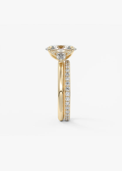 Oval Three Stone Lab Grown Diamond Engagement Ring
