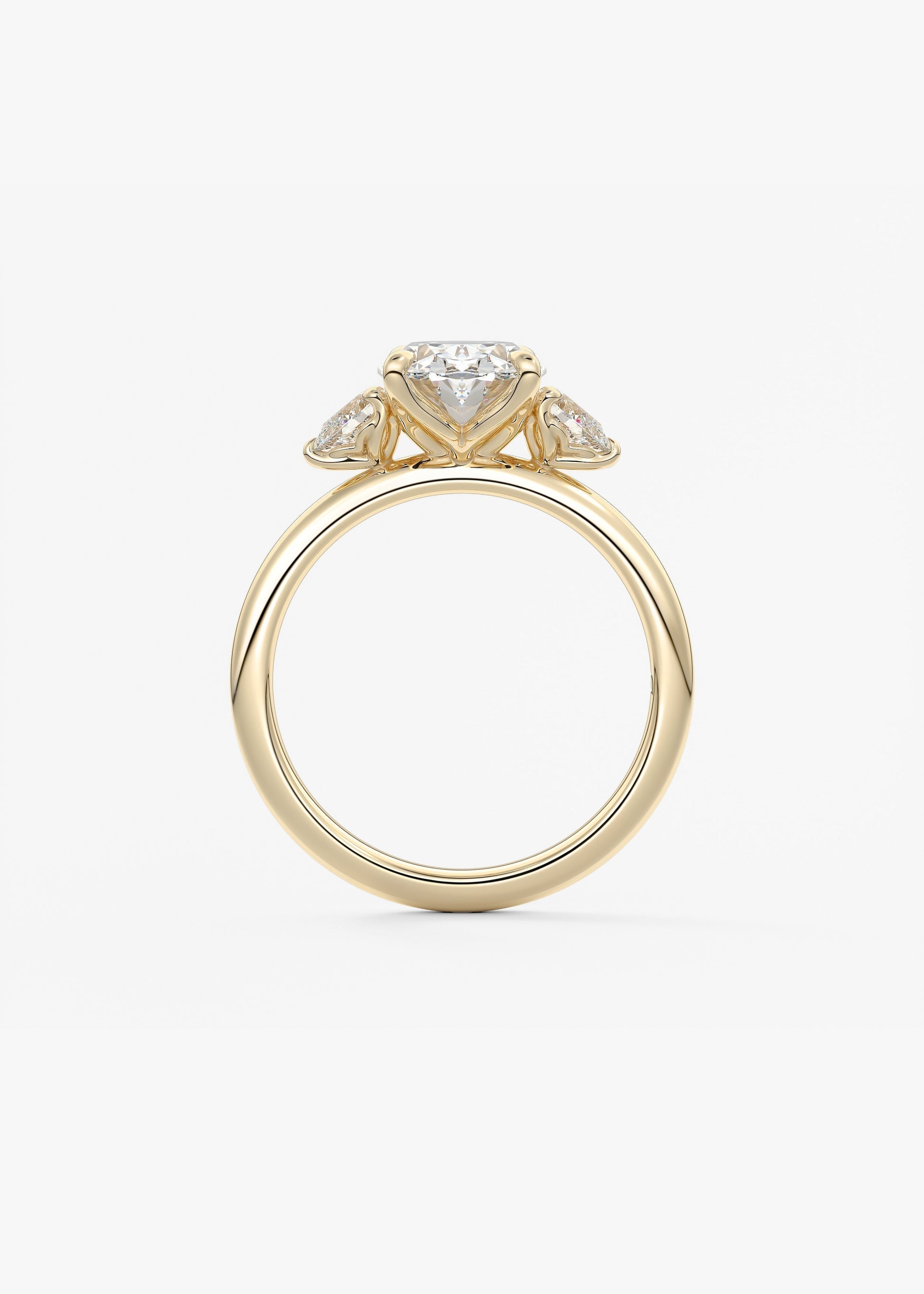 Oval Three Stone Lab Grown Diamond Engagement Ring