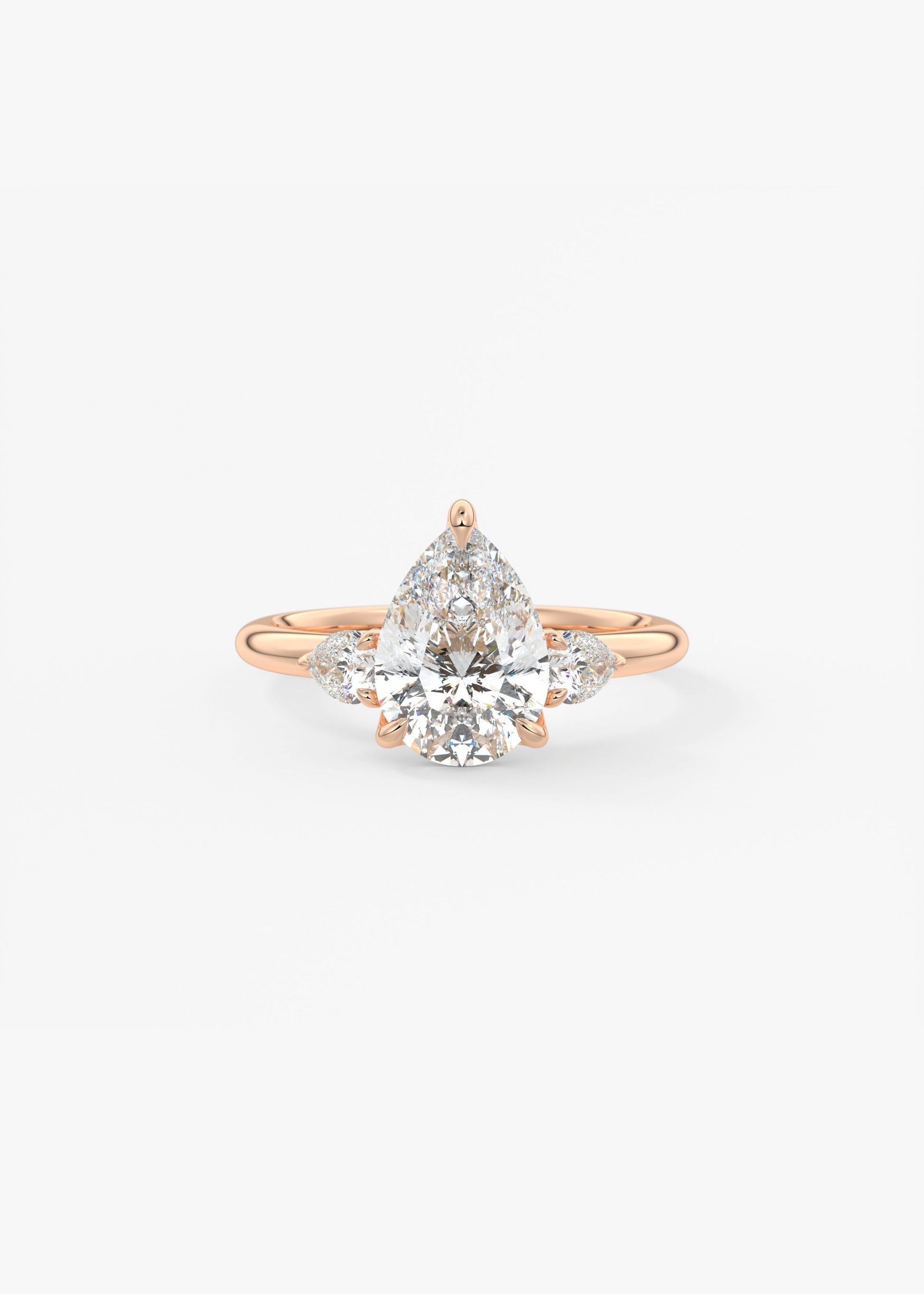 Pear Three Stone Lab Grown Diamond Engagement Ring