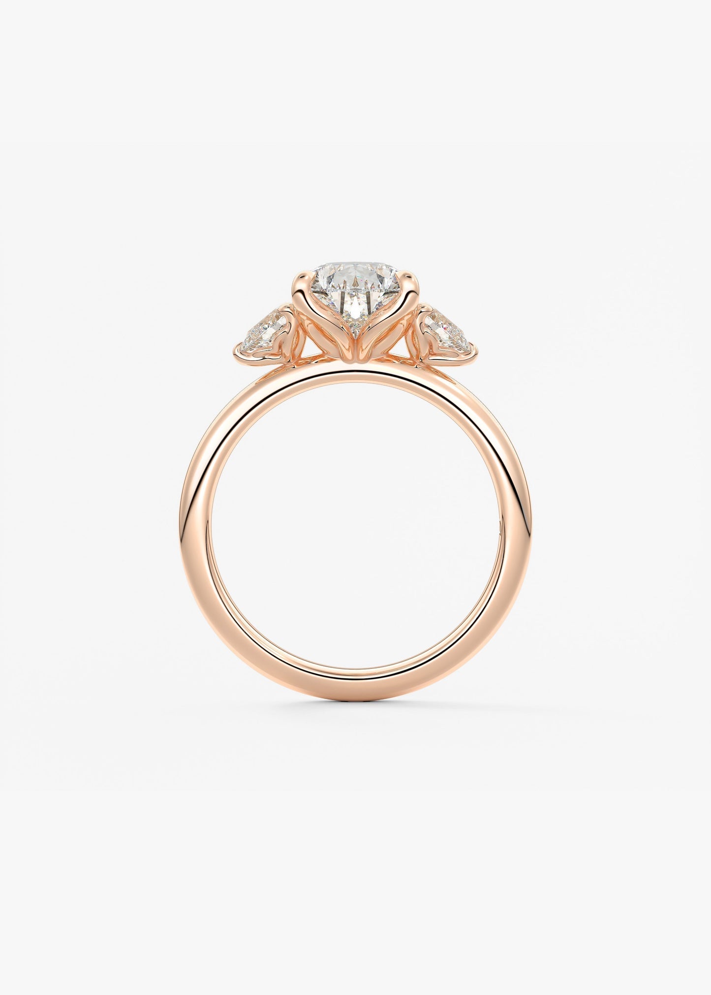 Pear Three Stone Lab Grown Diamond Engagement Ring