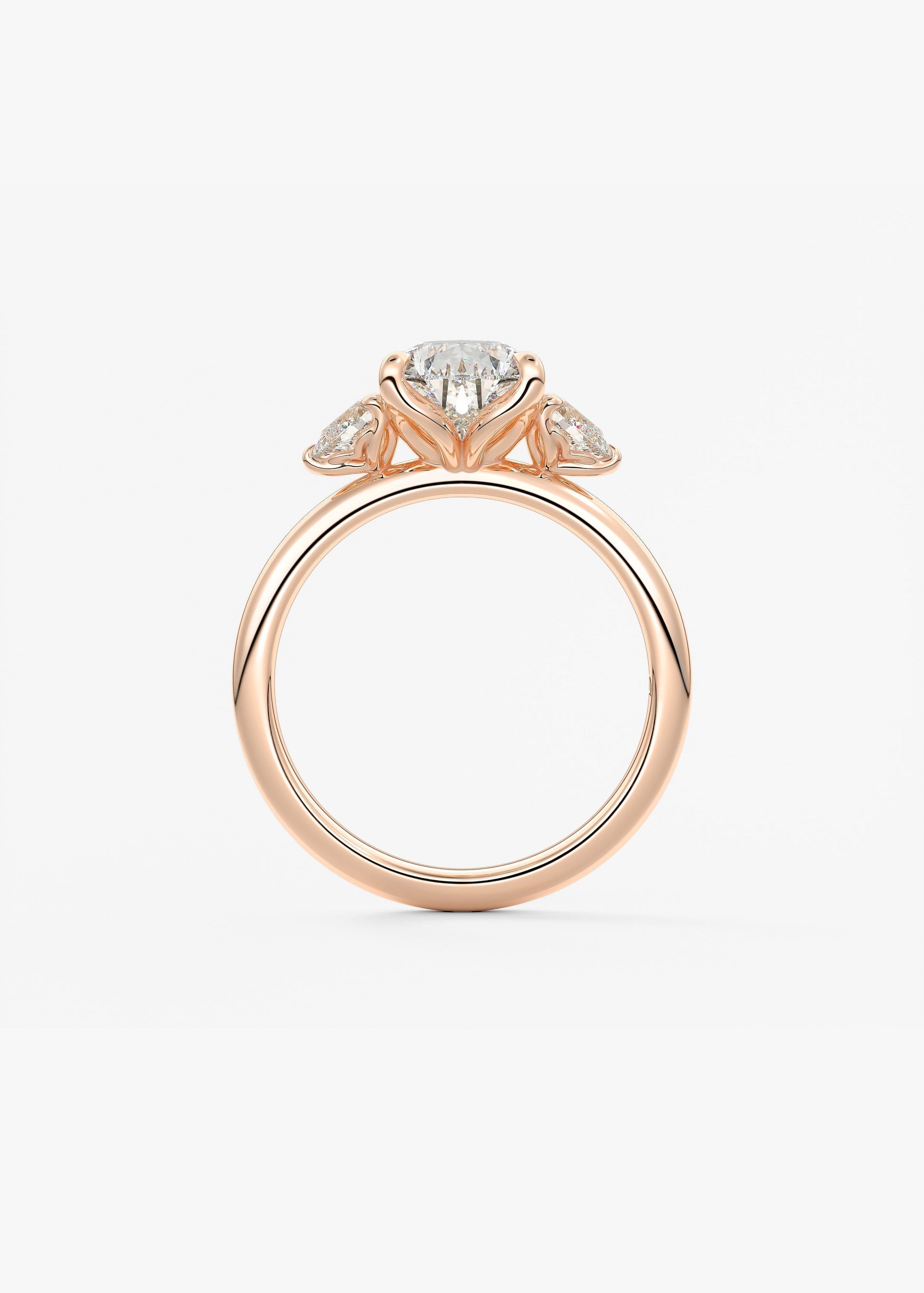 Pear Three Stone Lab Grown Diamond Engagement Ring