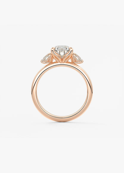 Pear Three Stone Lab Grown Diamond Engagement Ring