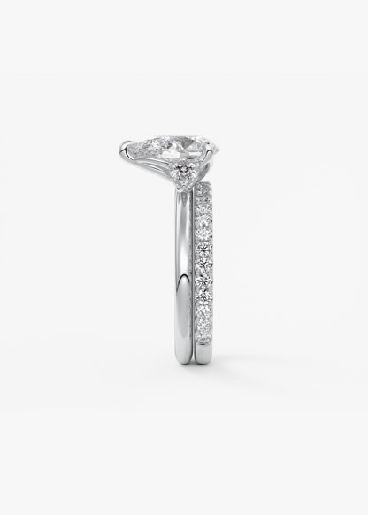 Pear Three Stone Lab Grown Diamond Engagement Ring